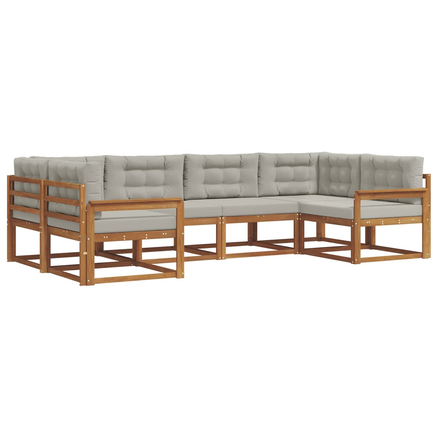 Set di divani da esterno 6 pcs Grigio Naturale e Chiaro | homemem39