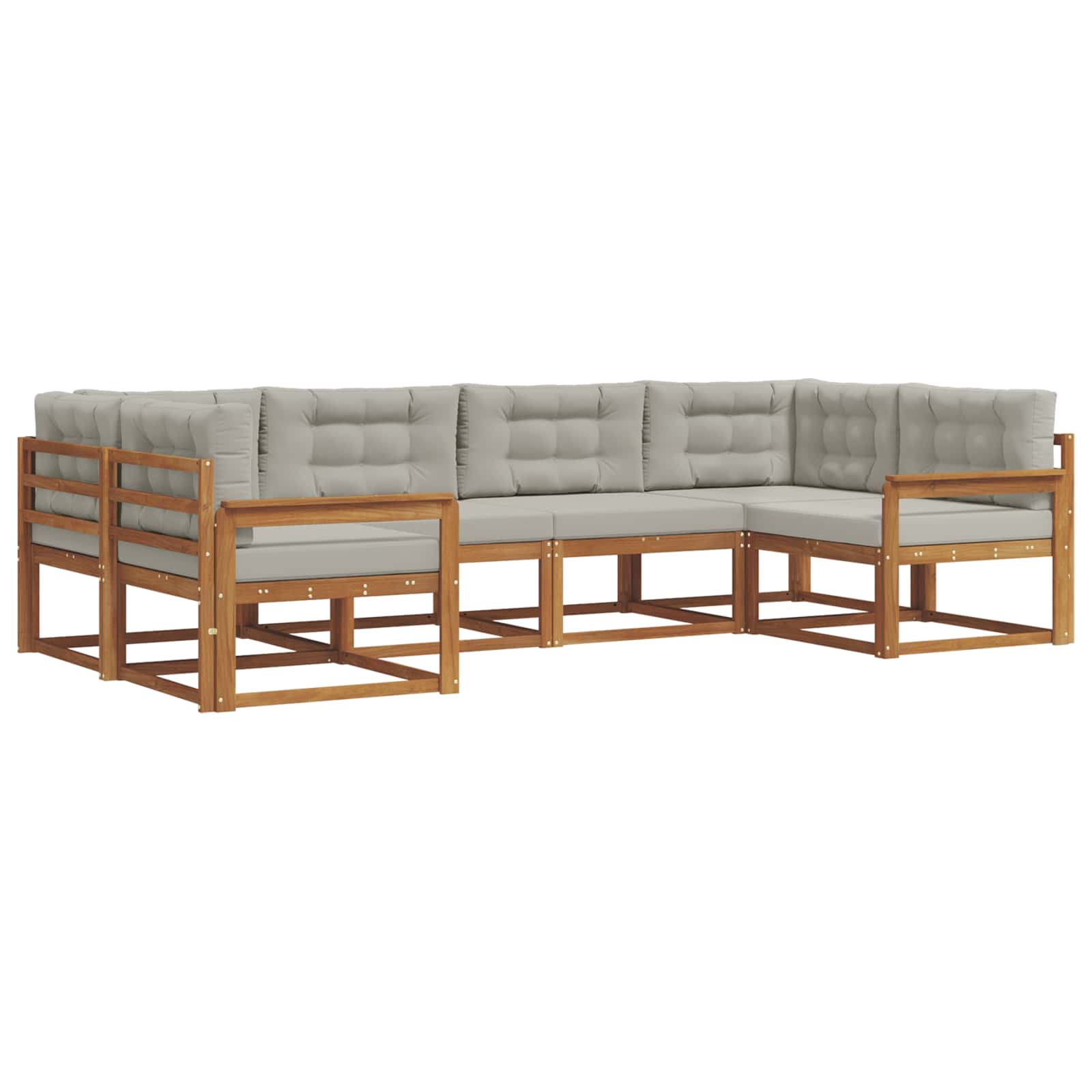 Set di divani da esterno 6 pcs Grigio Naturale e Chiaro | homemem39