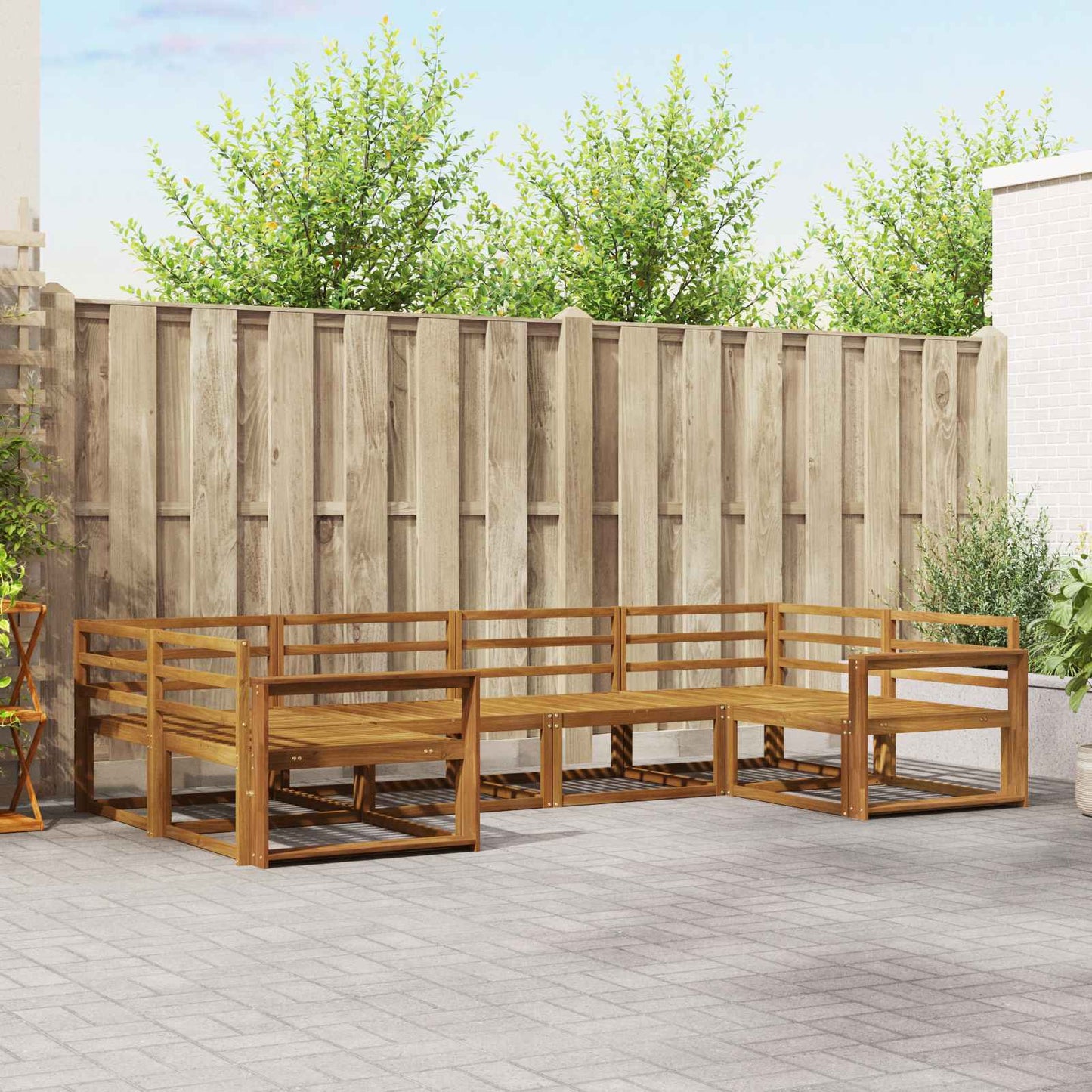 Set di divani da esterno 6 pcs Naturale