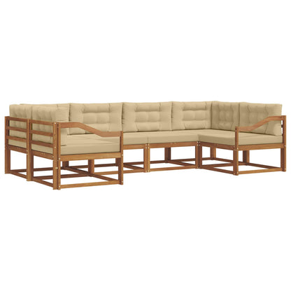 Set di divani da esterno con cuscino 6 pcs Naturale e Beige | homemem39