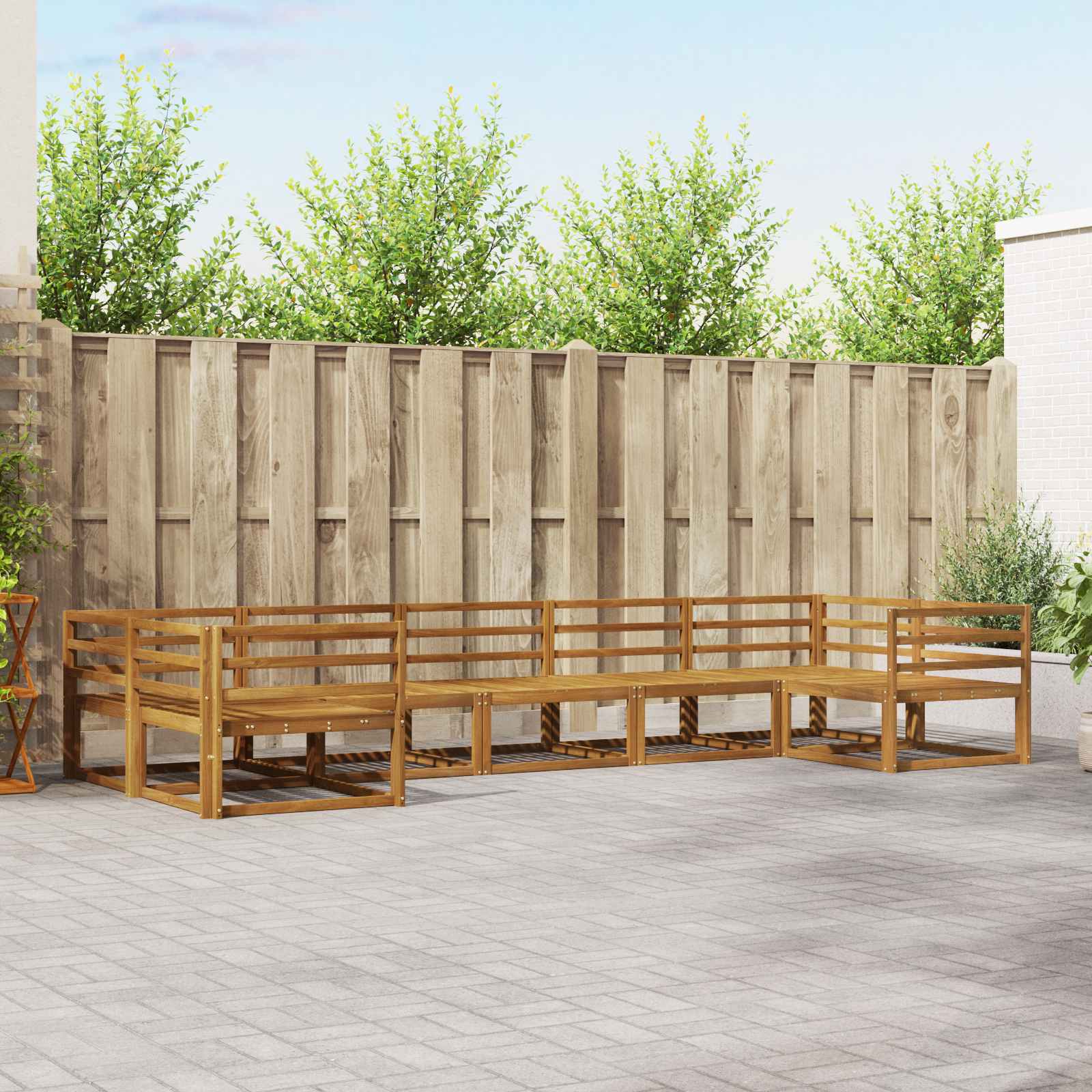 Set di divani da esterno 7 pcs Naturale | homemem39