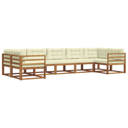 Set di divani da esterno con cuscino 7 pcs Naturale e Crema | homemem39