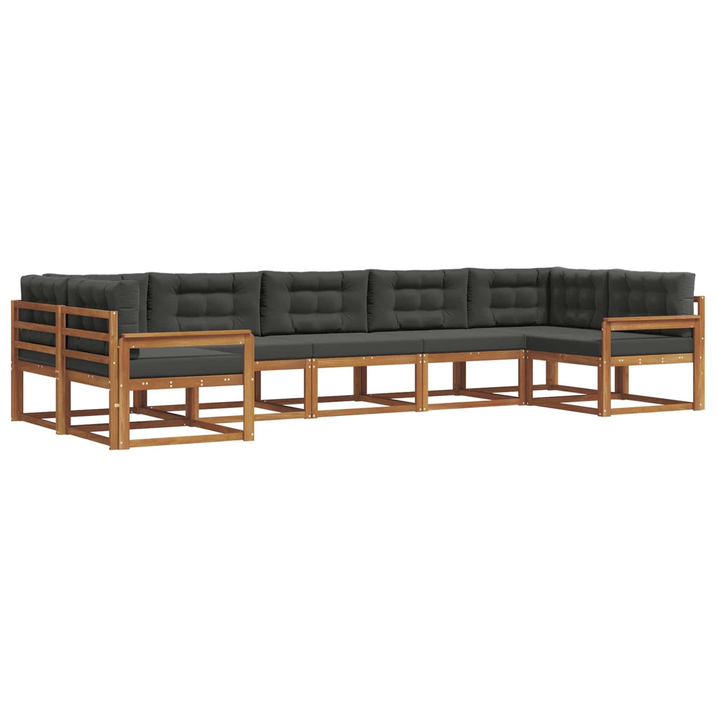 Set di divani da esterno con cuscino 7 pcs Naturale e Antracite | homemem39