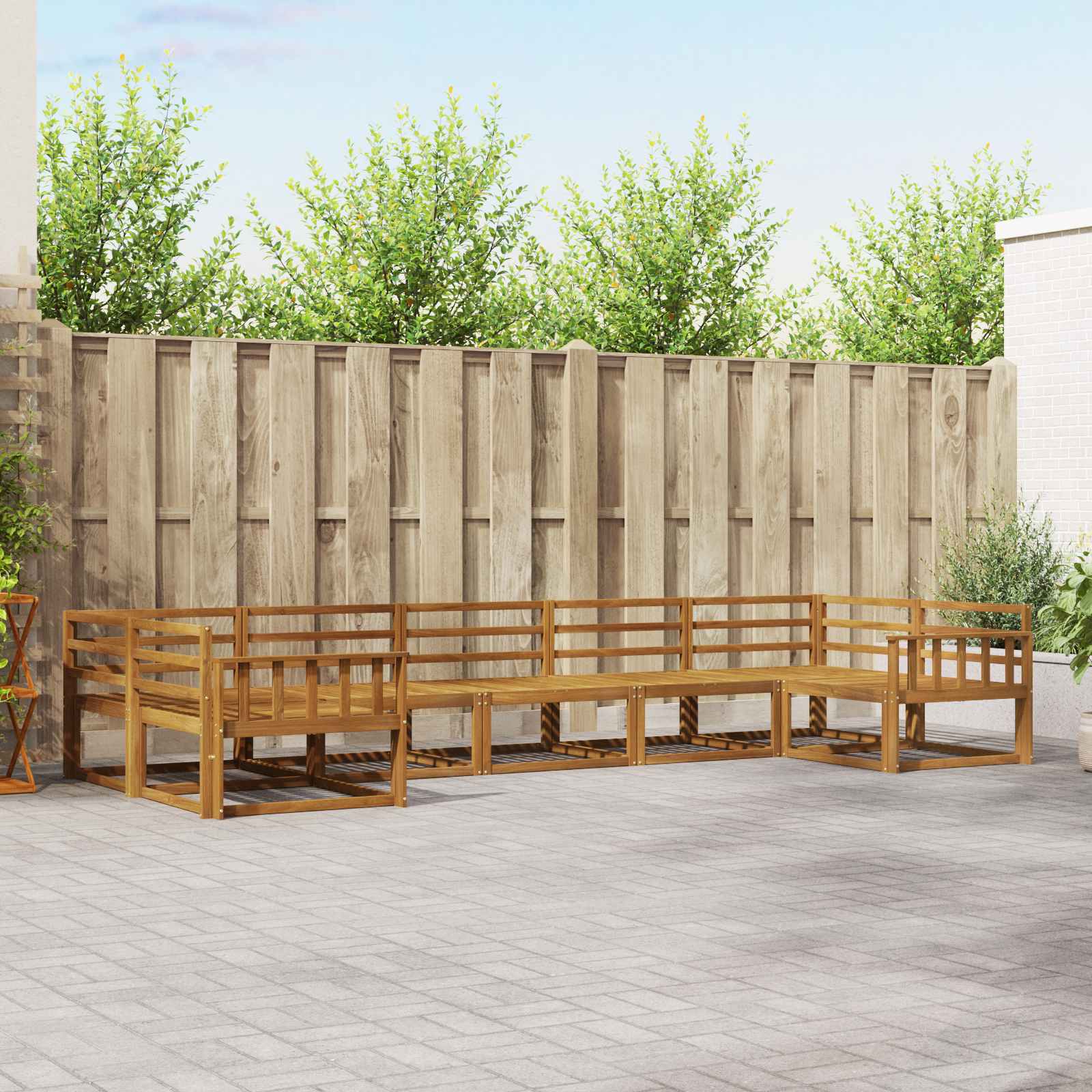 Set di divani da esterno 7 pcs Naturale | homemem39