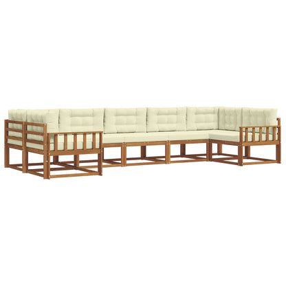 Set di divani da esterno con cuscino 7 pcs Naturale e Crema