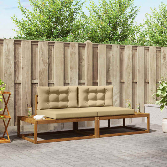 Set di divani da esterno con cuscino Naturale e Beige | homemem39
