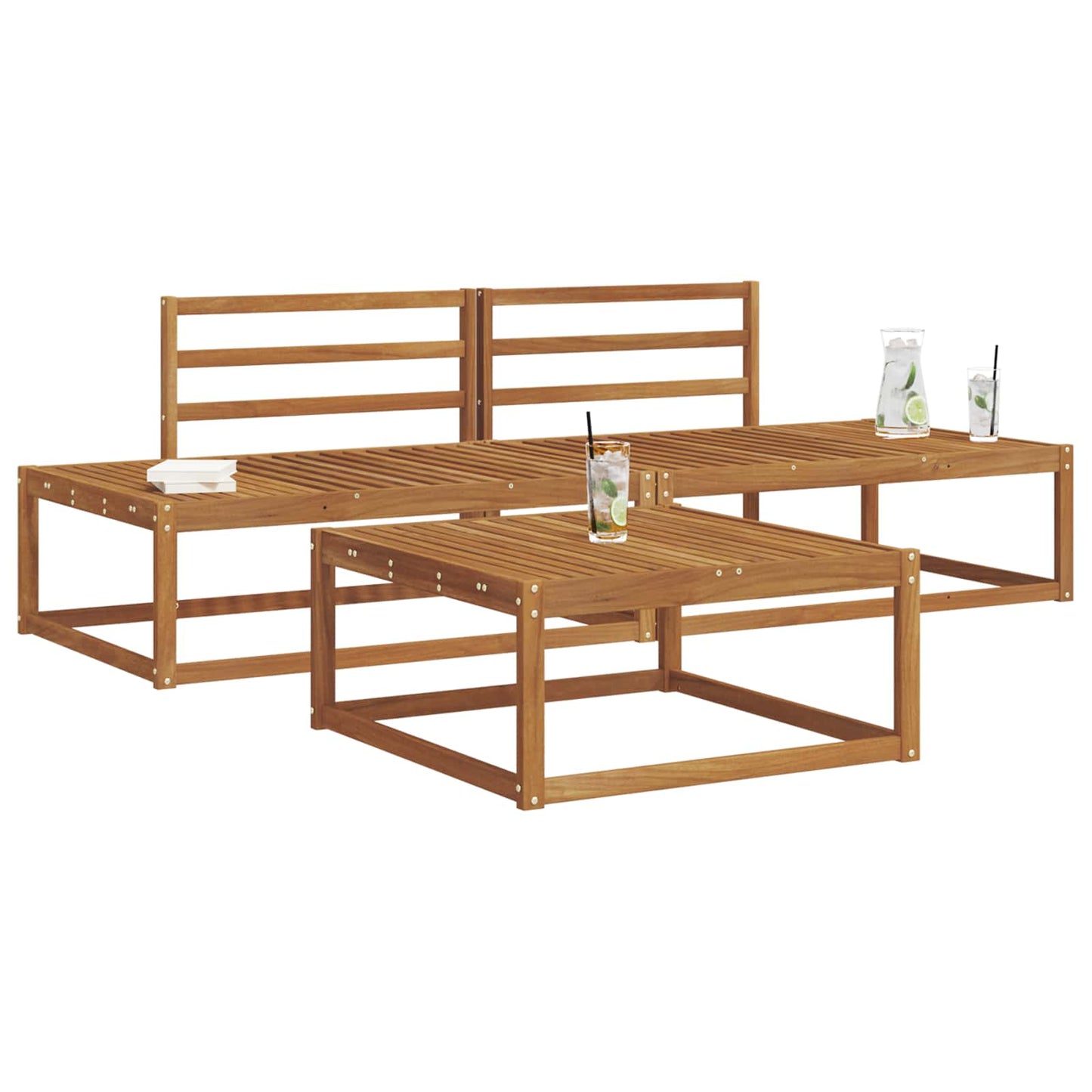 Set di divani da esterno Naturale Legno di Acacia Massello | homemem39
