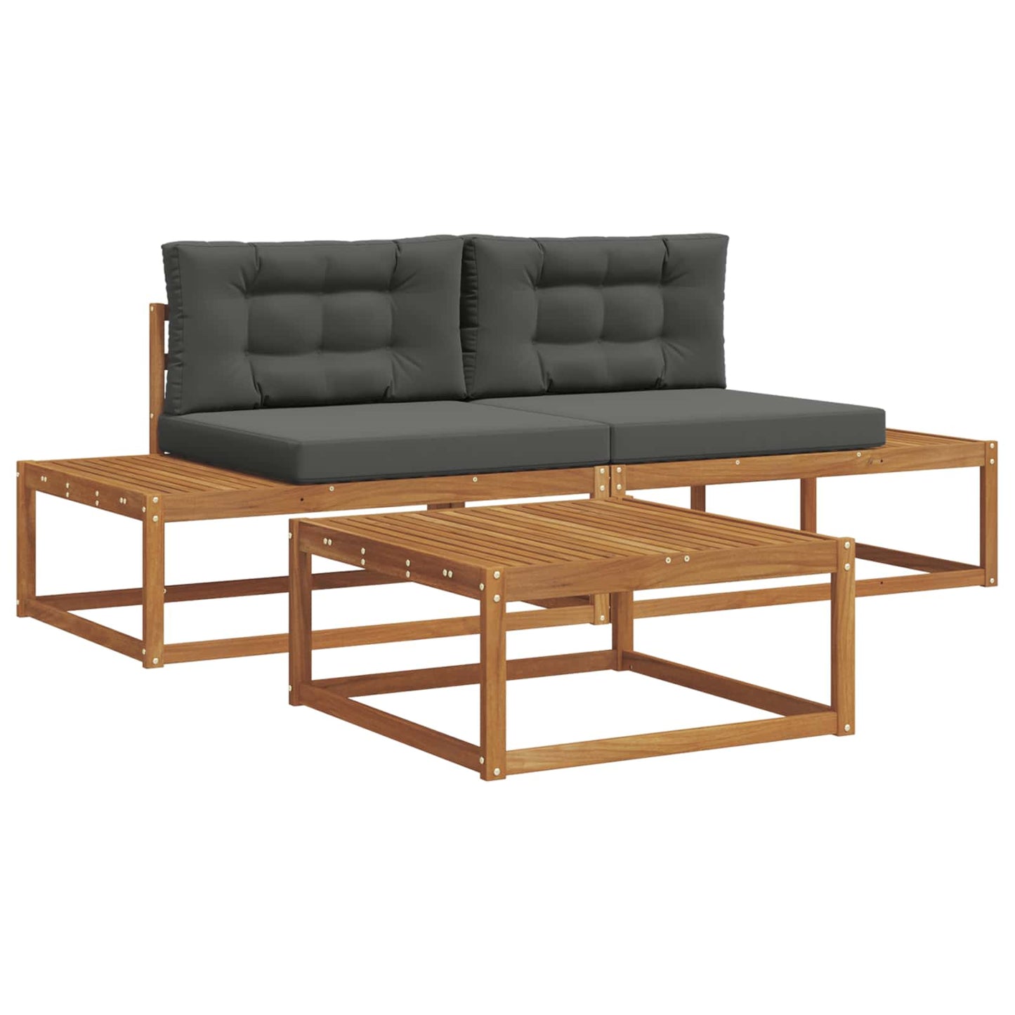 Set di divani da esterno con cuscino Naturale e Antracite | homemem39