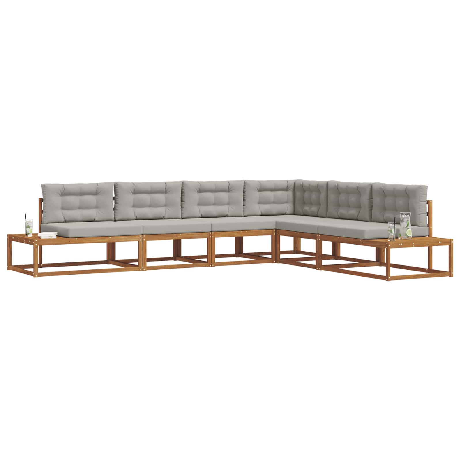 Set di divani da esterno Grigio Naturale e Chiaro | homemem39