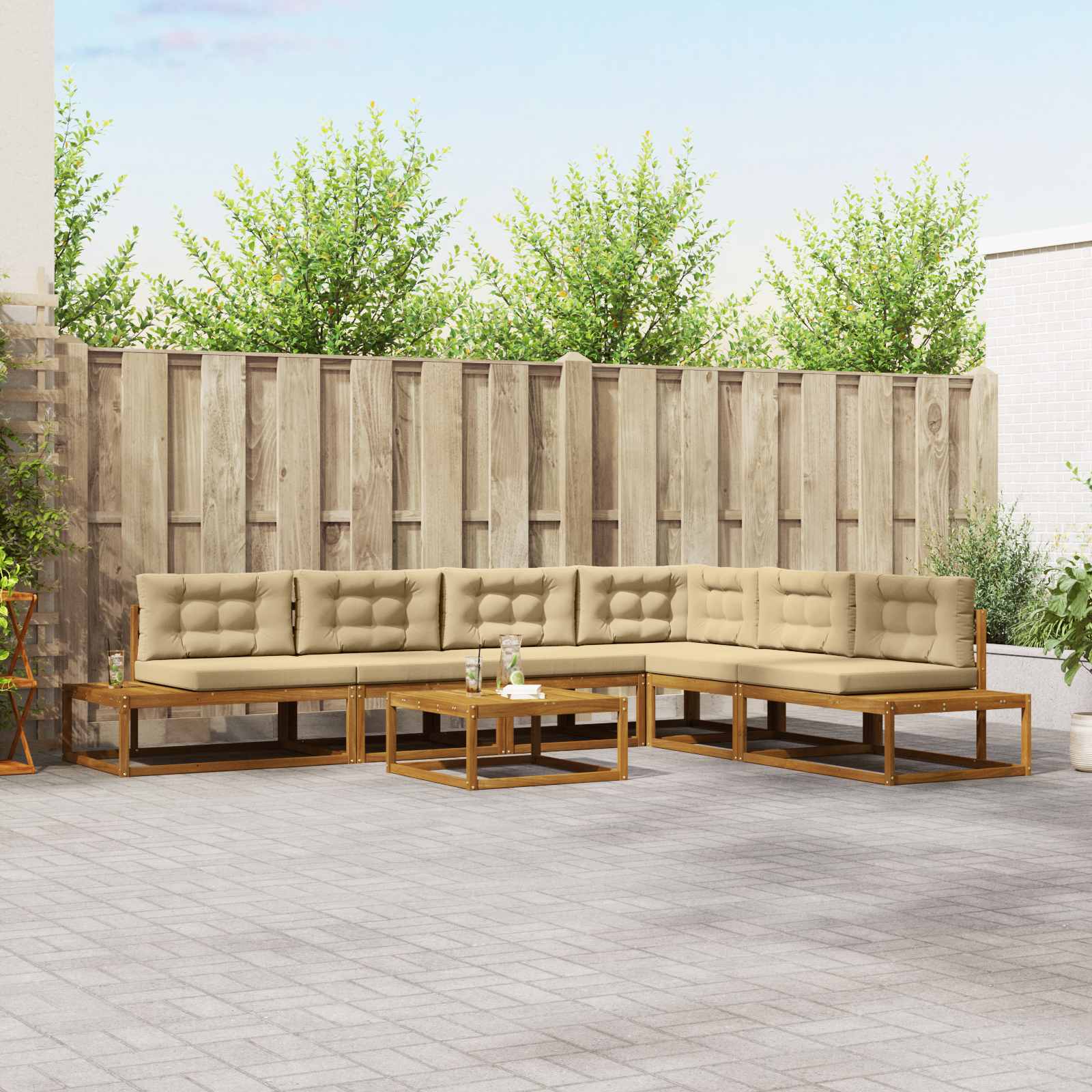 Set di divani da esterno Naturale e Beige | homemem39