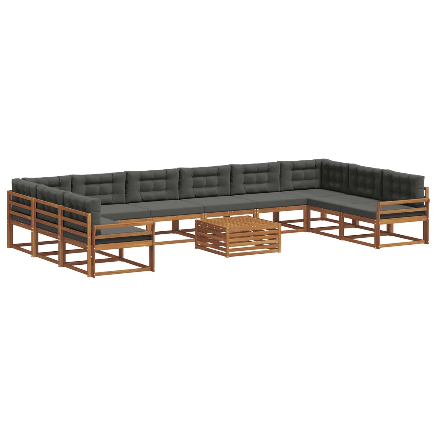 Set di divani da esterno 11 pcs Naturale e Antracite | homemem39