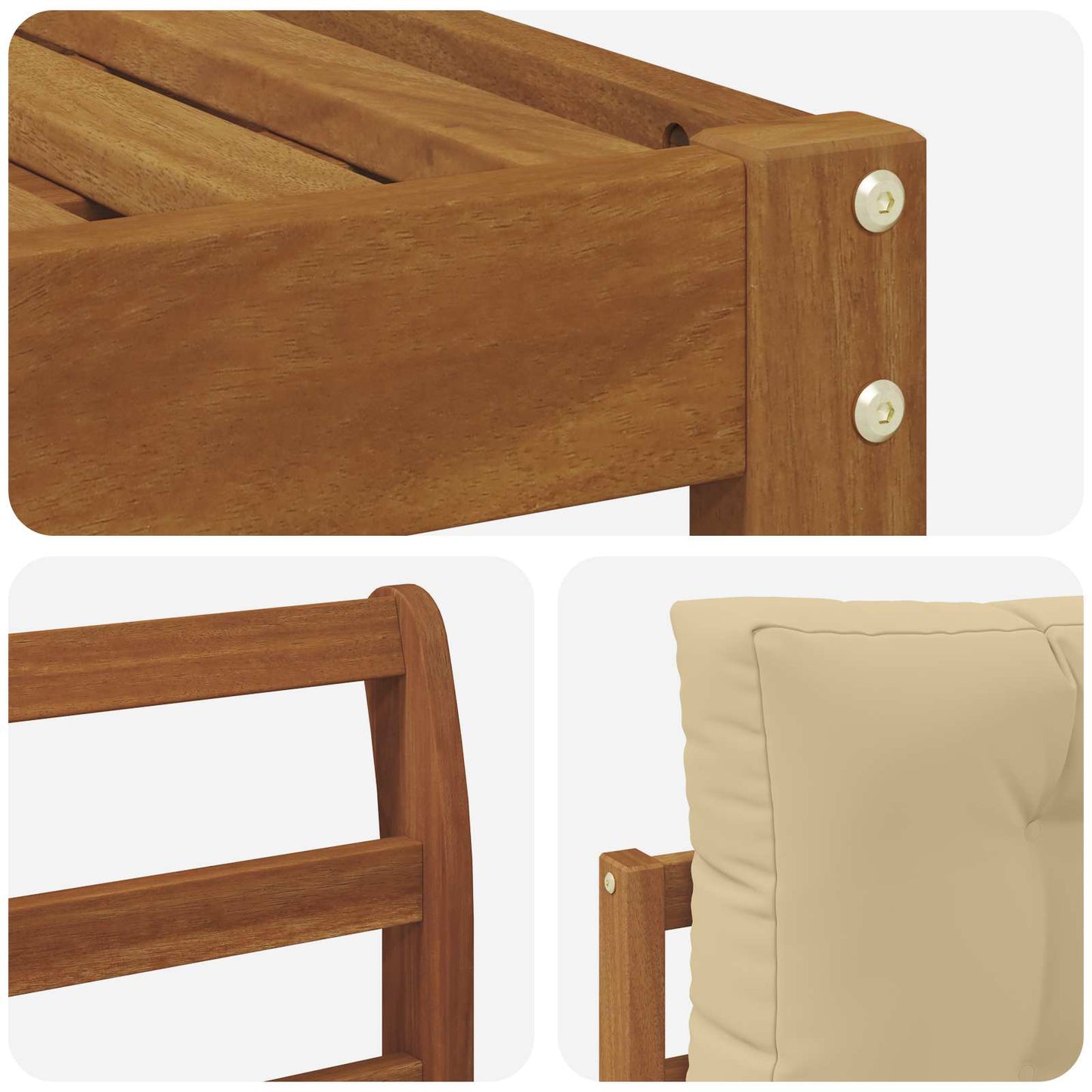 Set di divani da esterno con cuscino 11 pcs Naturale e Beige | homemem39
