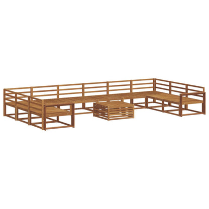 Set di divani da esterno 11 pcs Naturale | homemem39