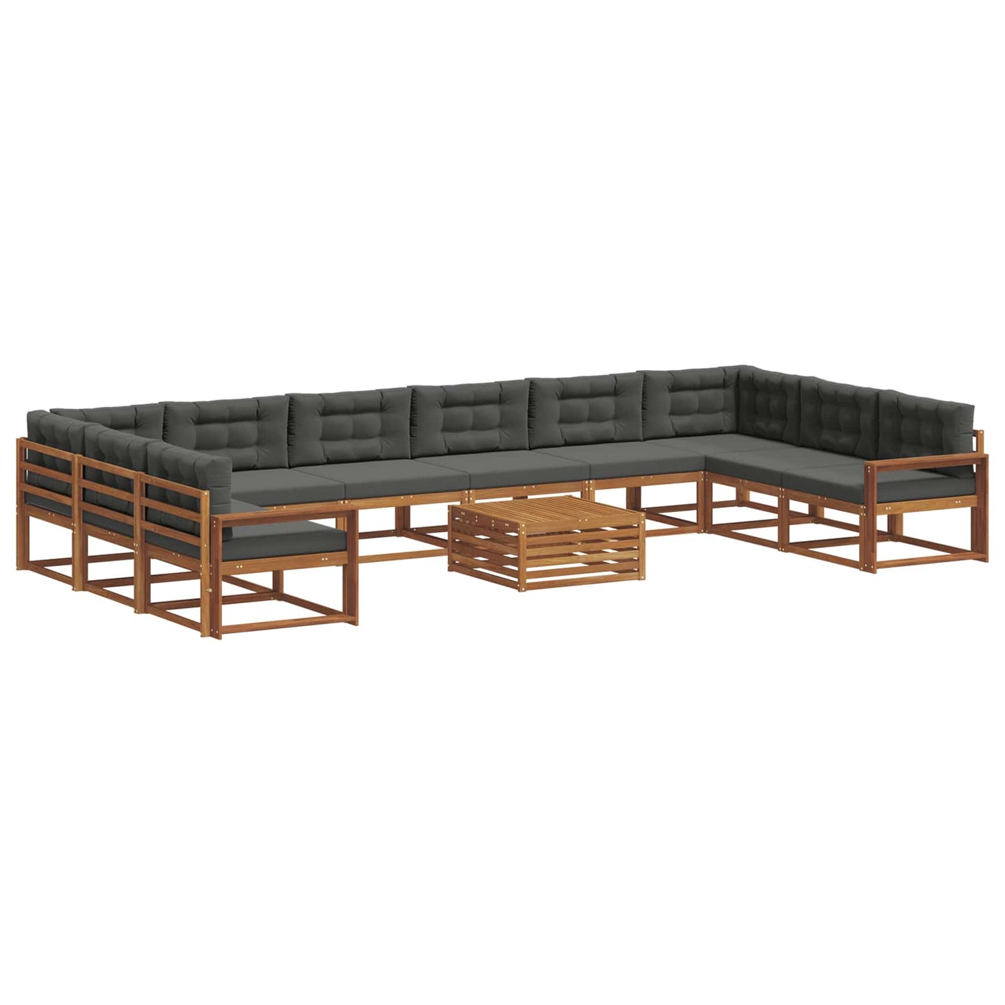 Set di divani da esterno 11 pcs Naturale e Antracite | homemem39