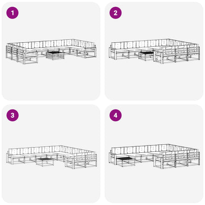 Set di divani da esterno con cuscino 11 pcs Naturale e Beige | homemem39