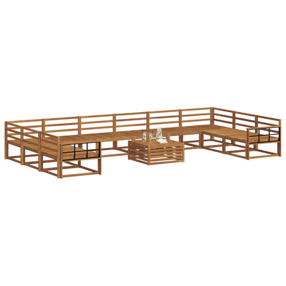 Set di divani da esterno 11 pcs Naturale | homemem39