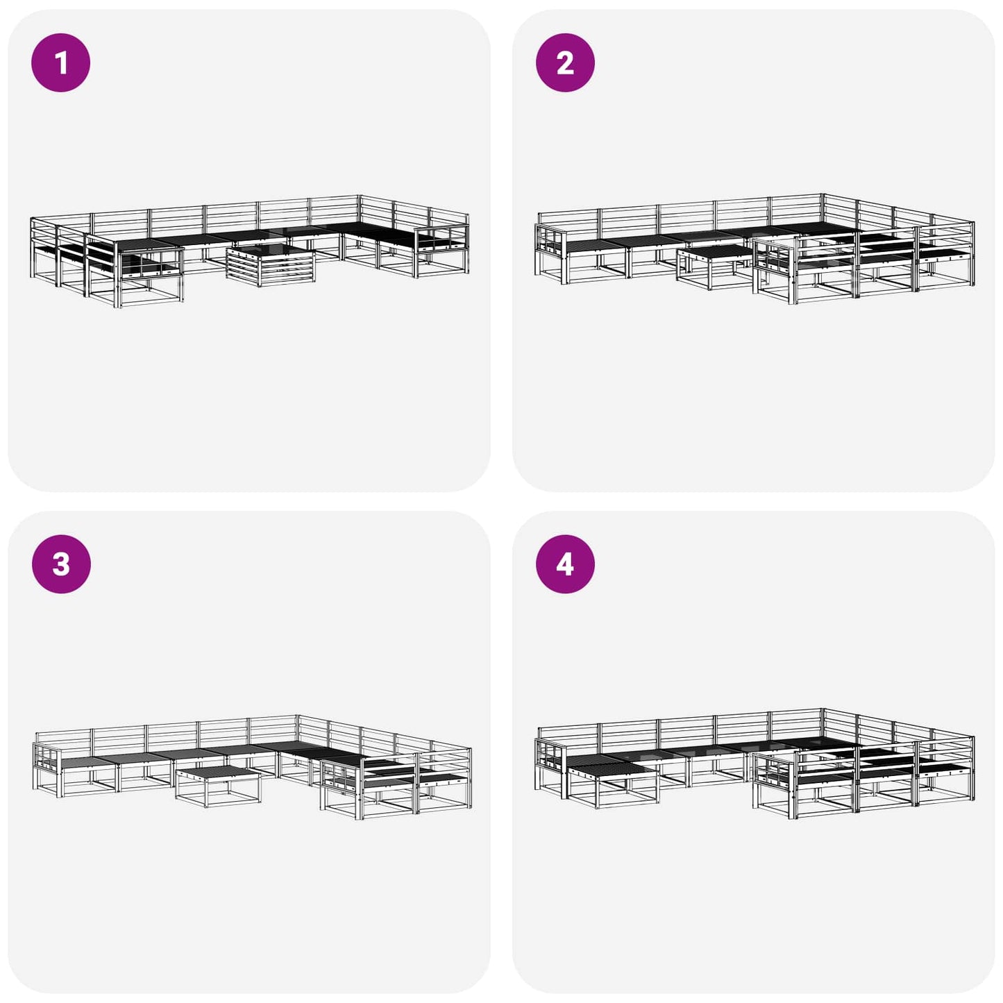 Set di divani da esterno 11 pcs Naturale | homemem39