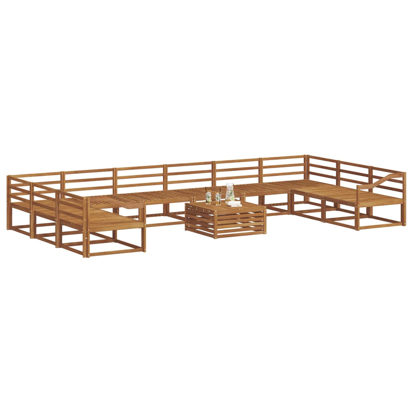 Set di divani da esterno 11 pcs Naturale | homemem39