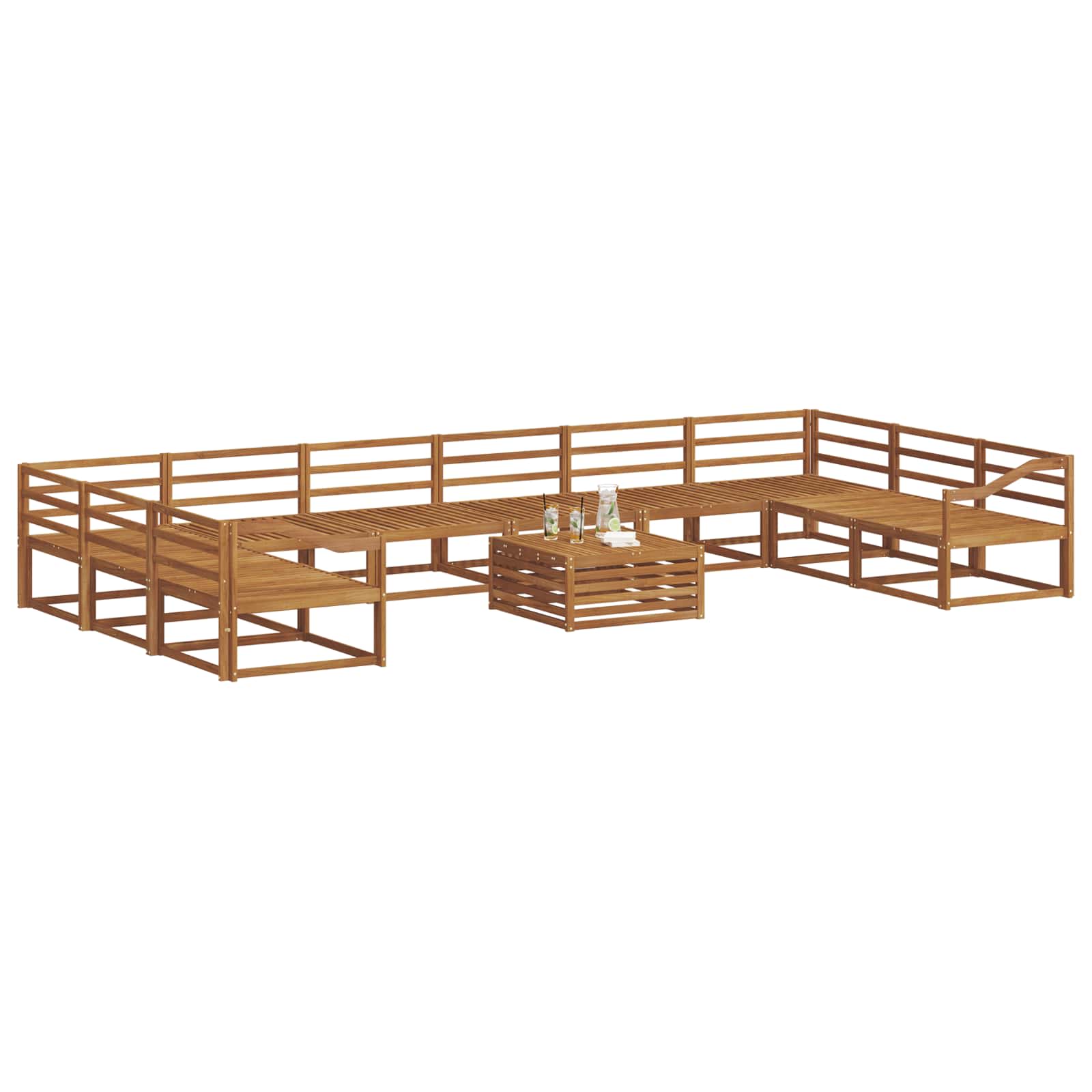 Set di divani da esterno 11 pcs Naturale | homemem39