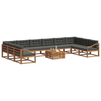 Set di divani da esterno 11 pcs Naturale e Antracite
