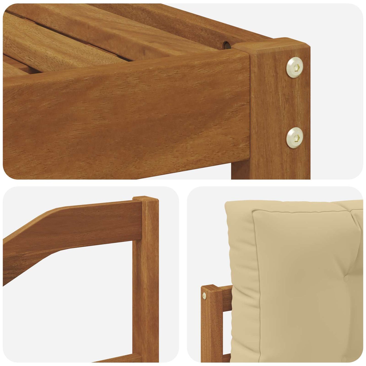 Set di divani da esterno con cuscino 11 pcs Naturale e Beige | homemem39