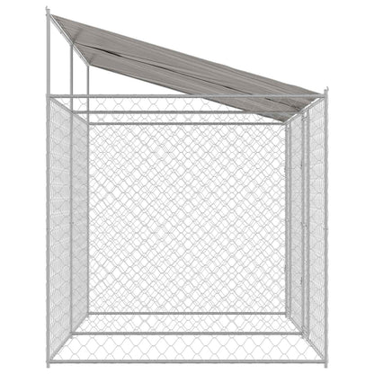 Gabbia per Cani con Tetto Argento 400 x 200 x 256 cm | homemem39
