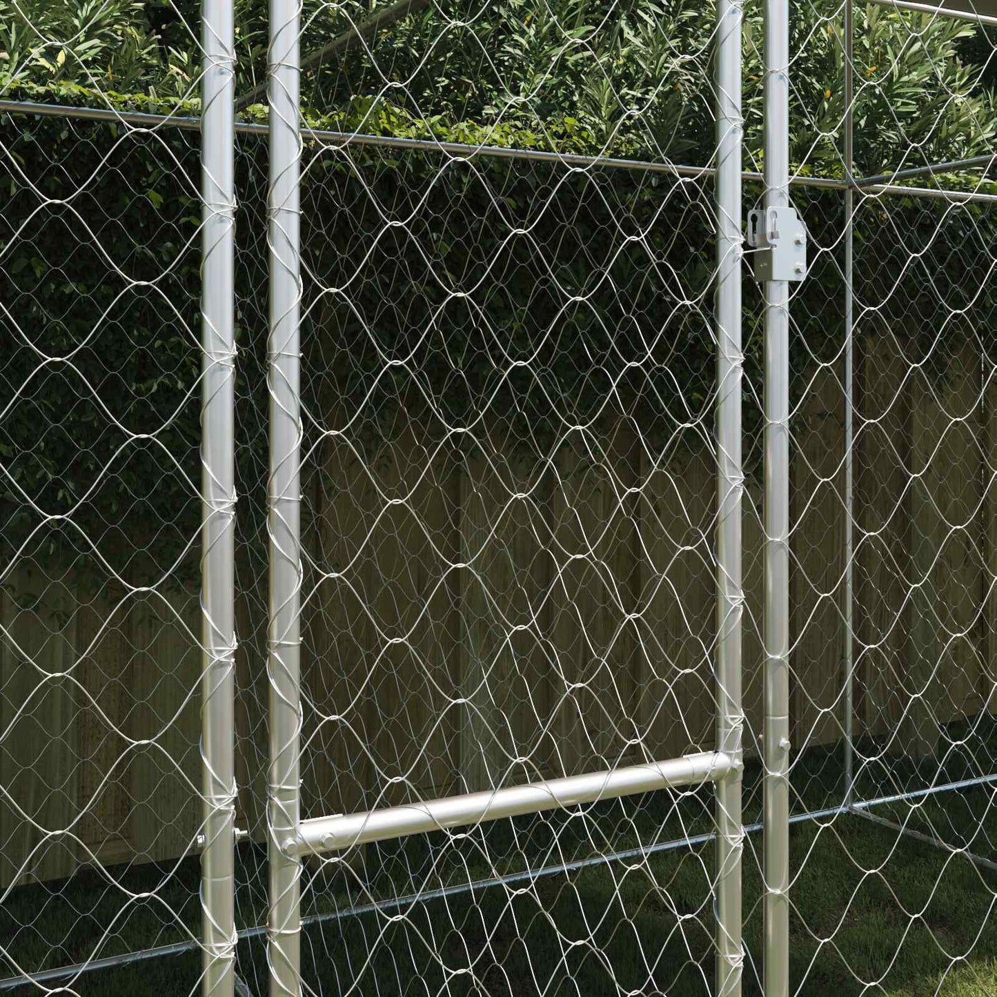 Gabbia per Cani con Tetto Argento 600 x 200 x 256 cm | homemem39