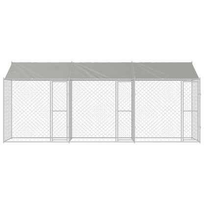 Gabbia per Cani con Tetto Argento 600 x 200 x 256 cm | homemem39