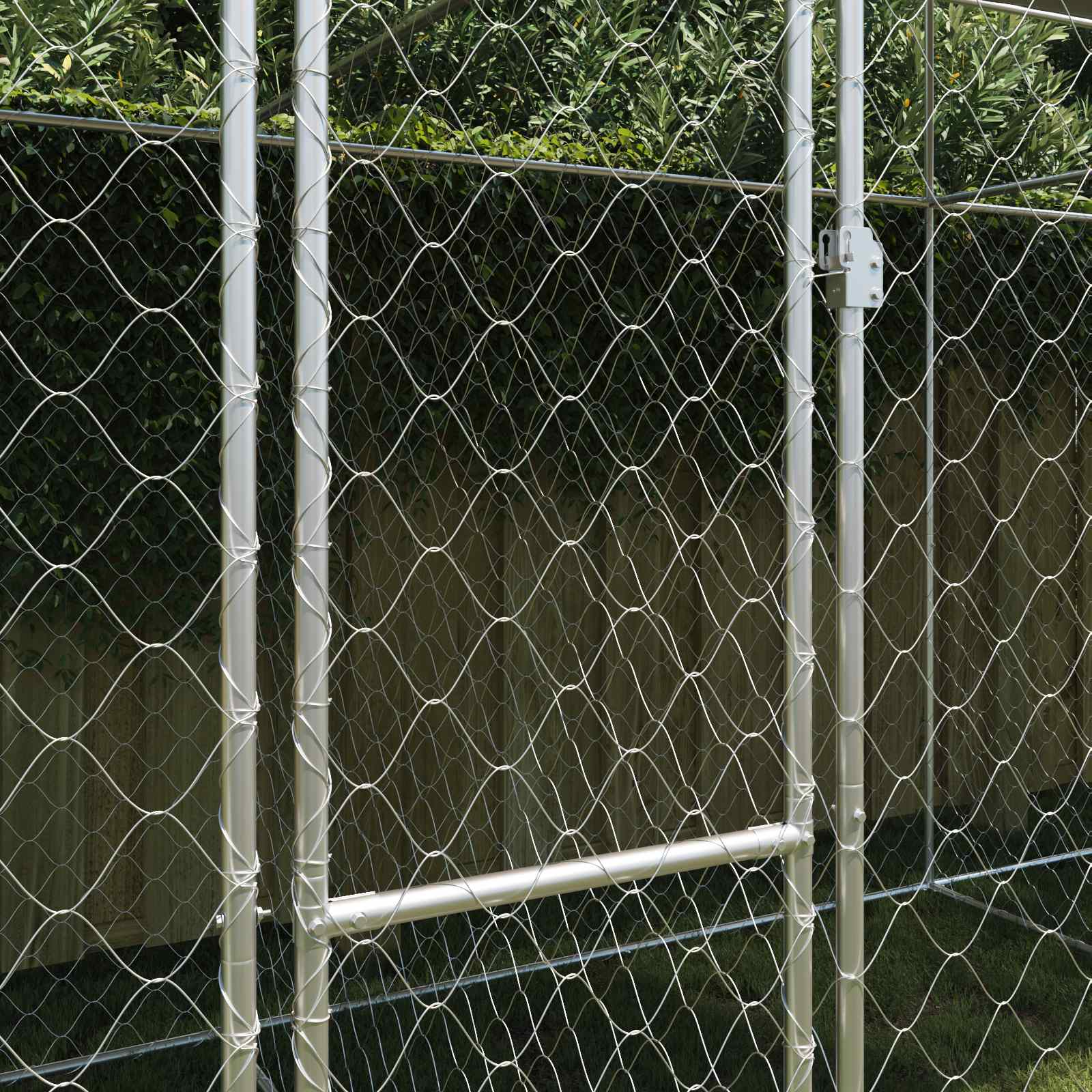 Gabbia per Cani con Tetto Argento 800 x 200 x 256 cm | homemem39