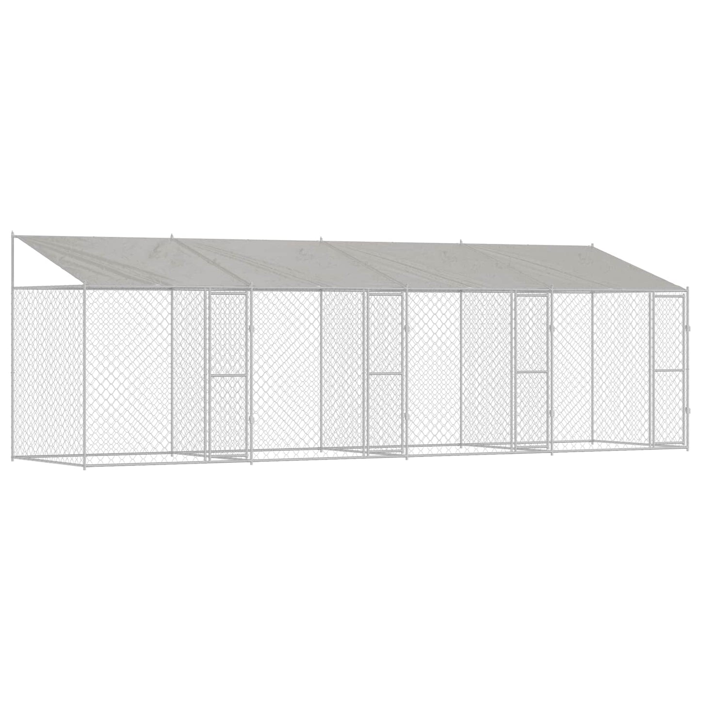 Gabbia per Cani con Tetto Argento 800 x 200 x 256 cm | homemem39