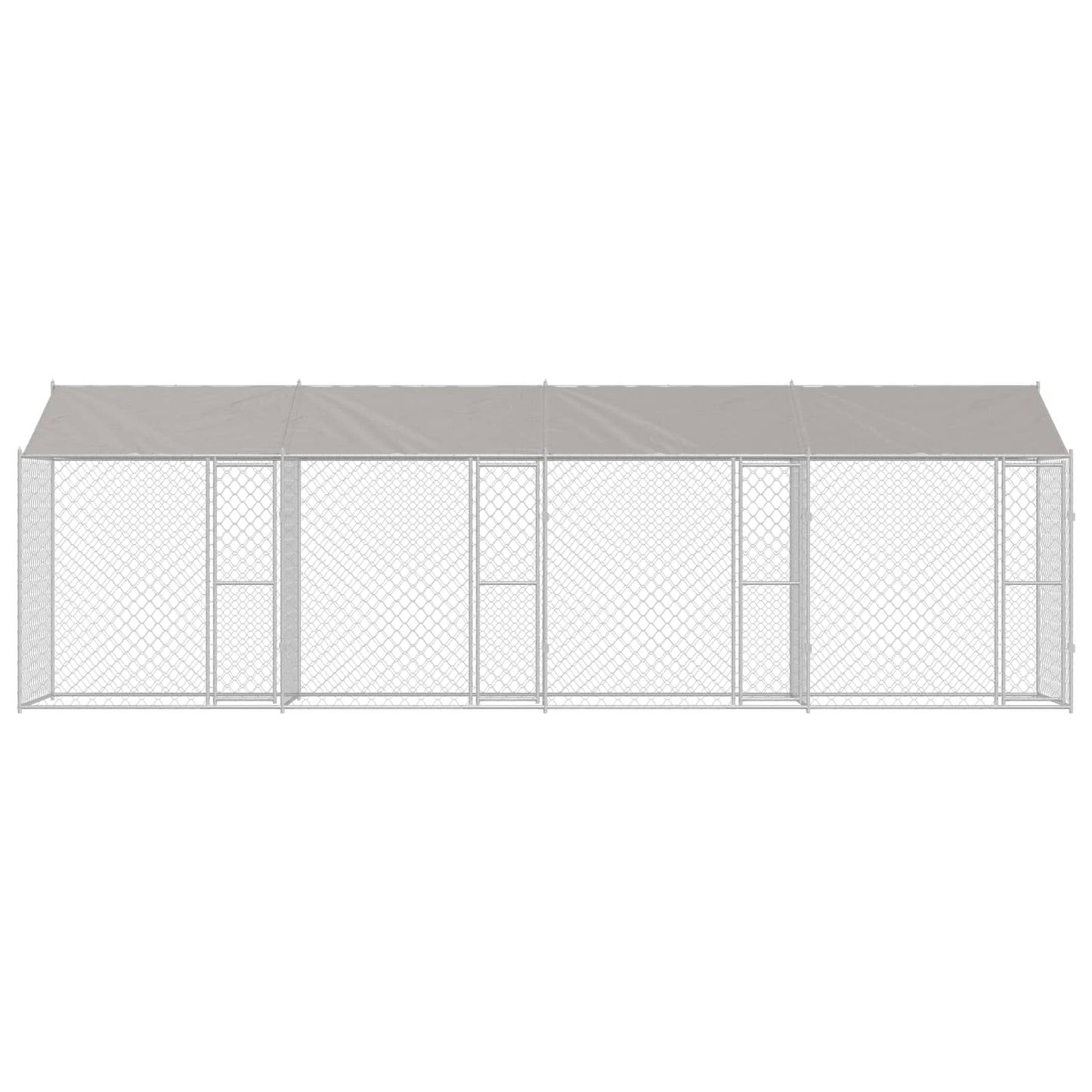 Gabbia per Cani con Tetto Argento 800 x 200 x 256 cm | homemem39