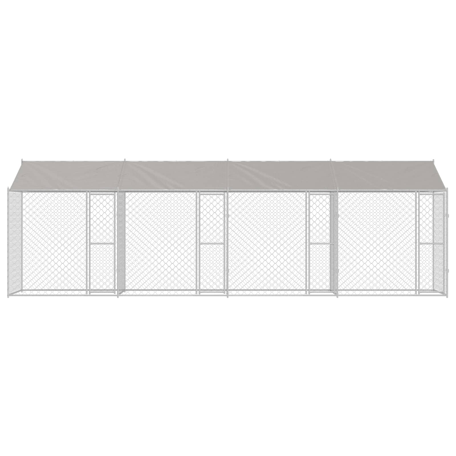 Gabbia per Cani con Tetto Argento 800 x 200 x 256 cm | homemem39
