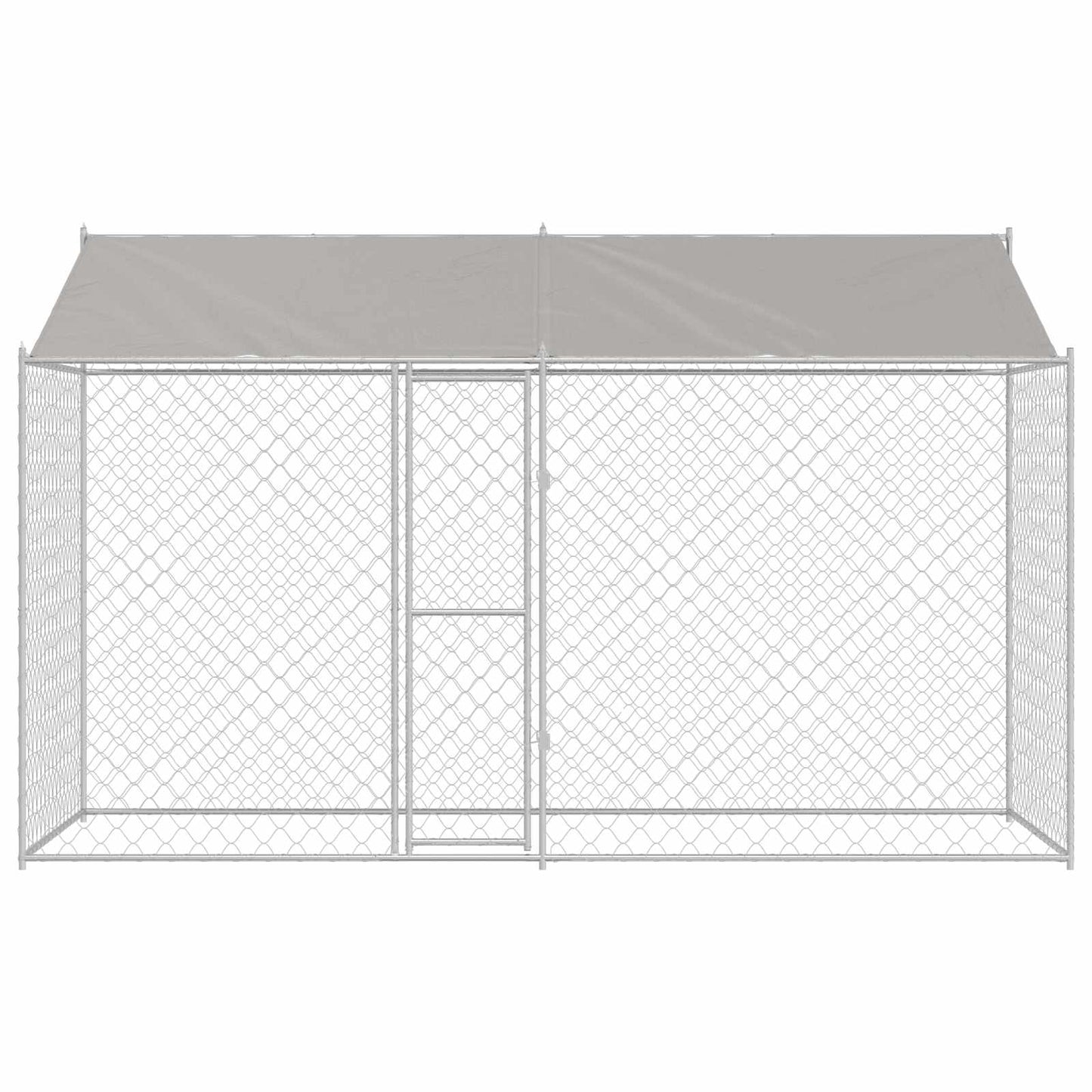 Gabbia per Cani con Tetto Argento 400 x 200 x 256 cm | homemem39
