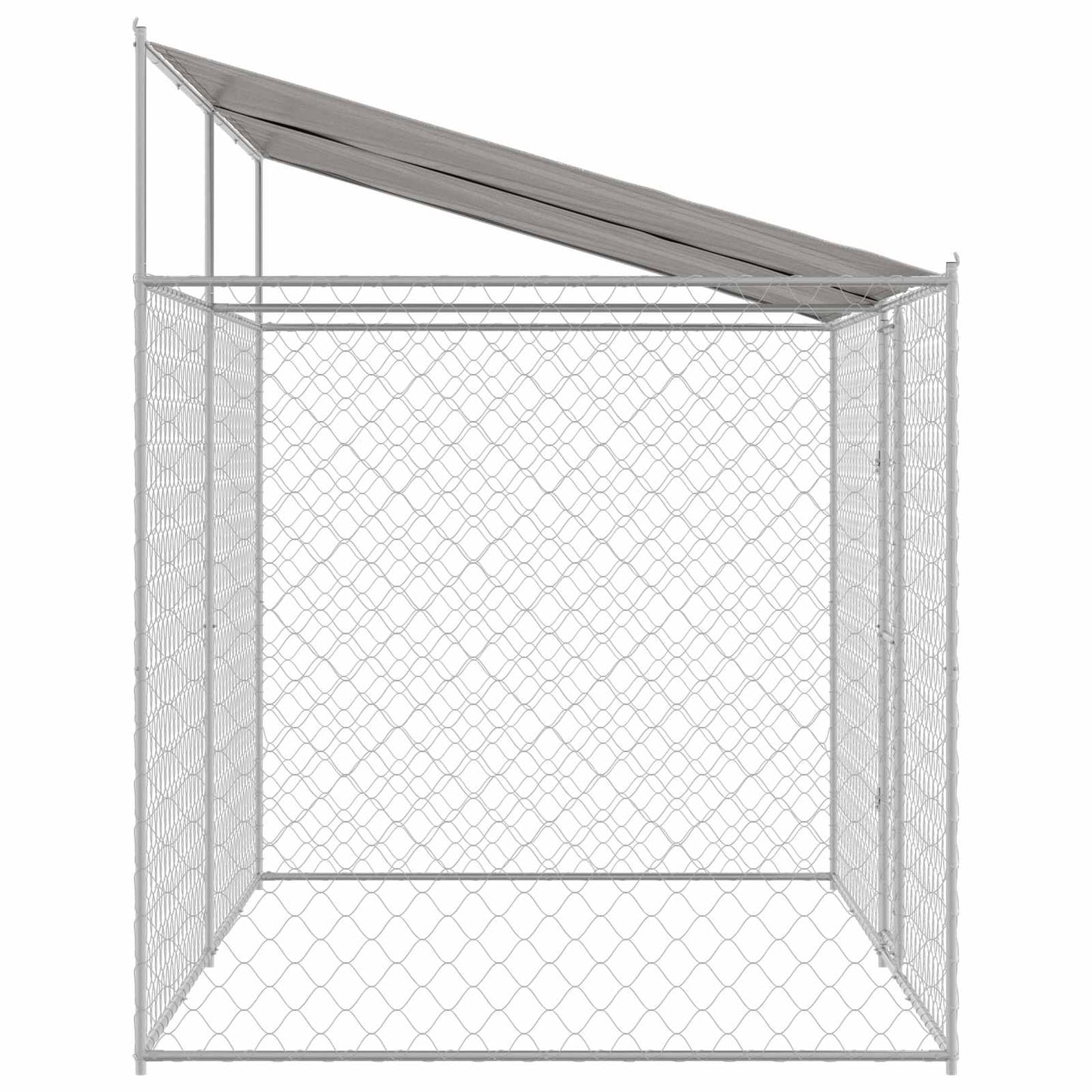 Gabbia per Cani con Tetto Argento 400 x 200 x 256 cm | homemem39