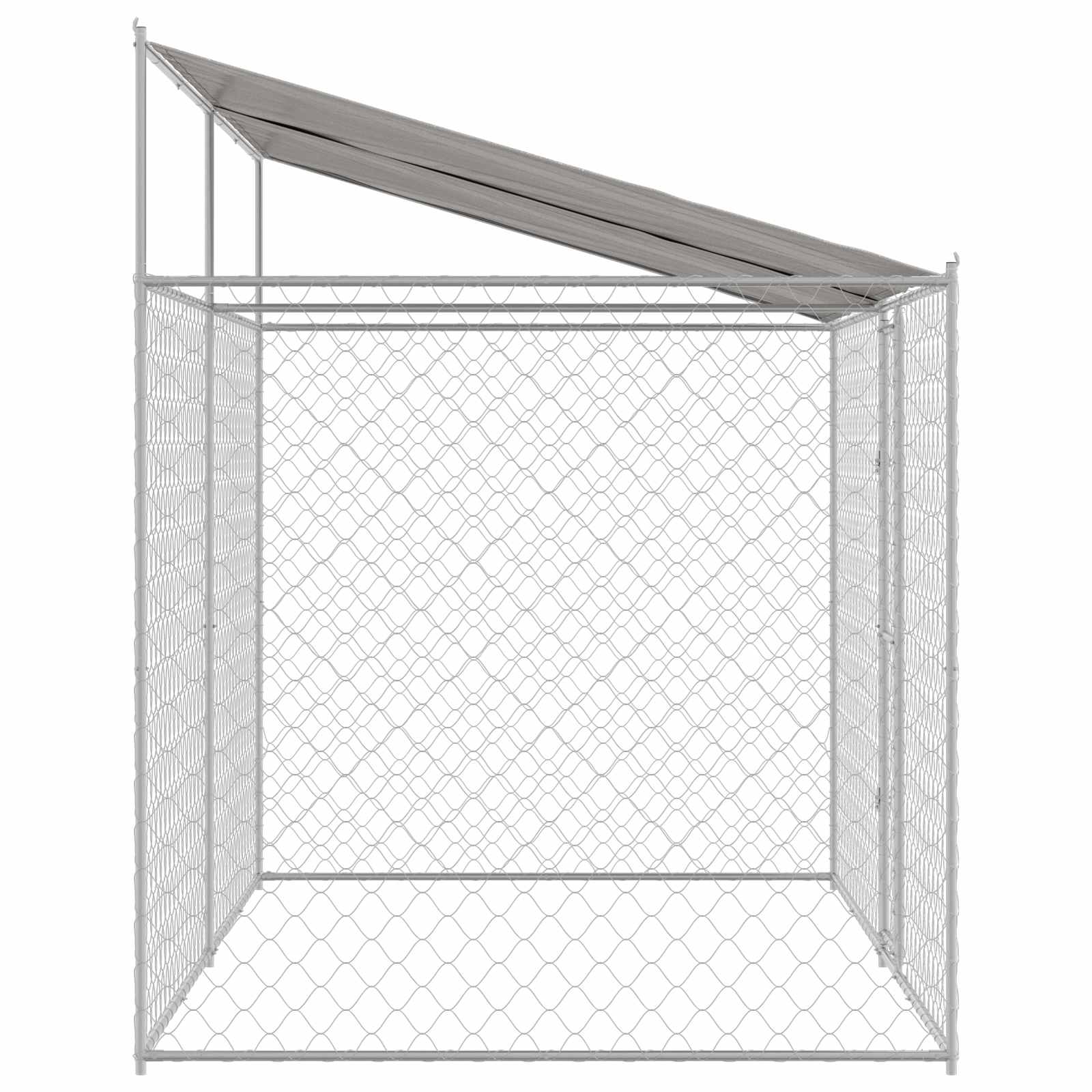 Gabbia per Cani con Tetto Argento 400 x 200 x 256 cm | homemem39