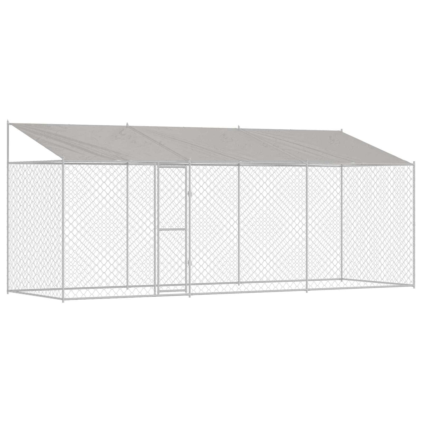 Gabbia per Cani con Tetto Argento 600 x 200 x 256 cm | homemem39