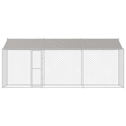 Gabbia per Cani con Tetto Argento 600 x 200 x 256 cm | homemem39