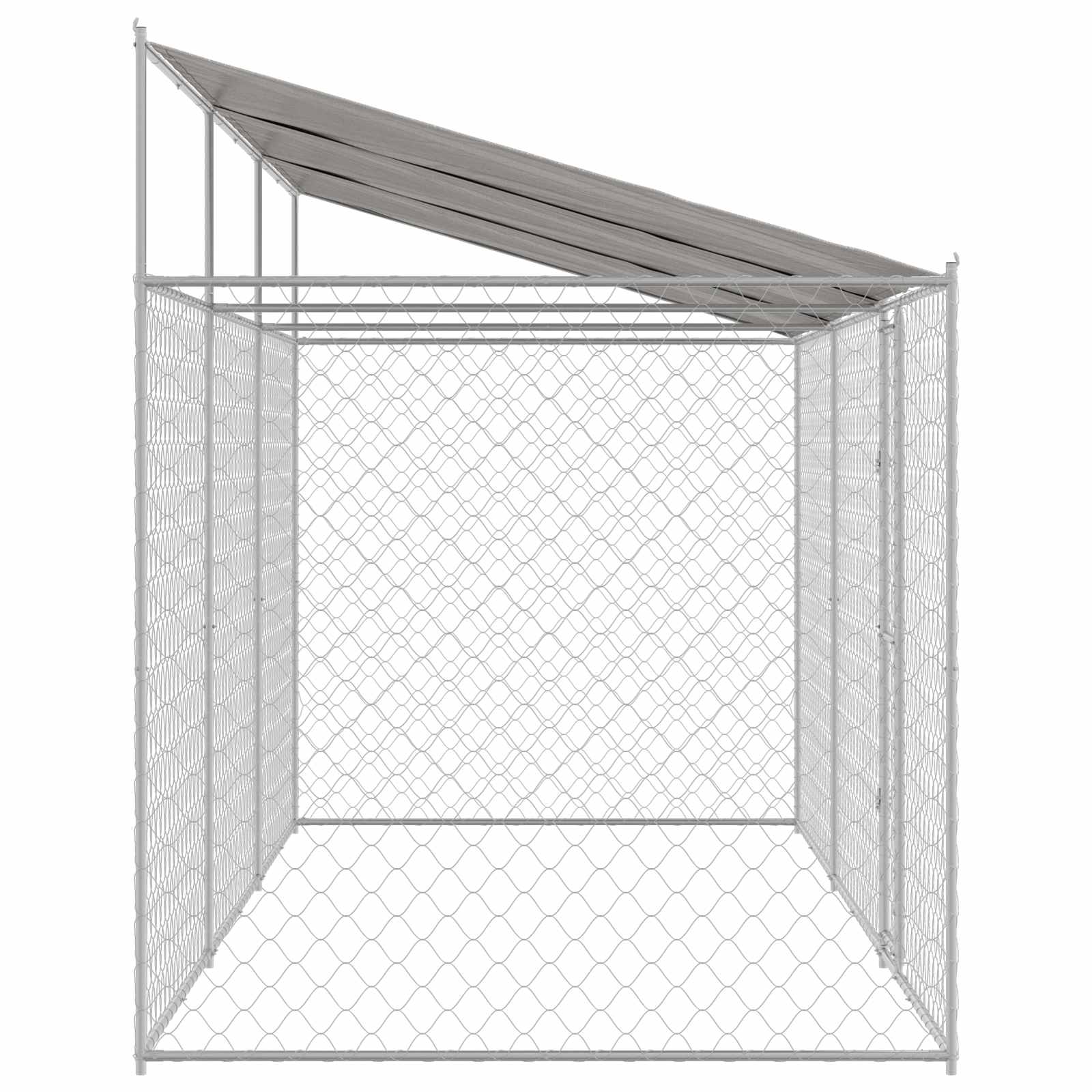 Gabbia per Cani con Tetto Argento 600 x 200 x 256 cm | homemem39