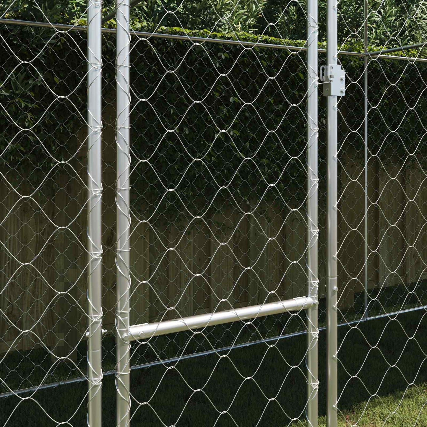 Gabbia per Cani con Tetto Argento 800 x 200 x 256 cm | homemem39
