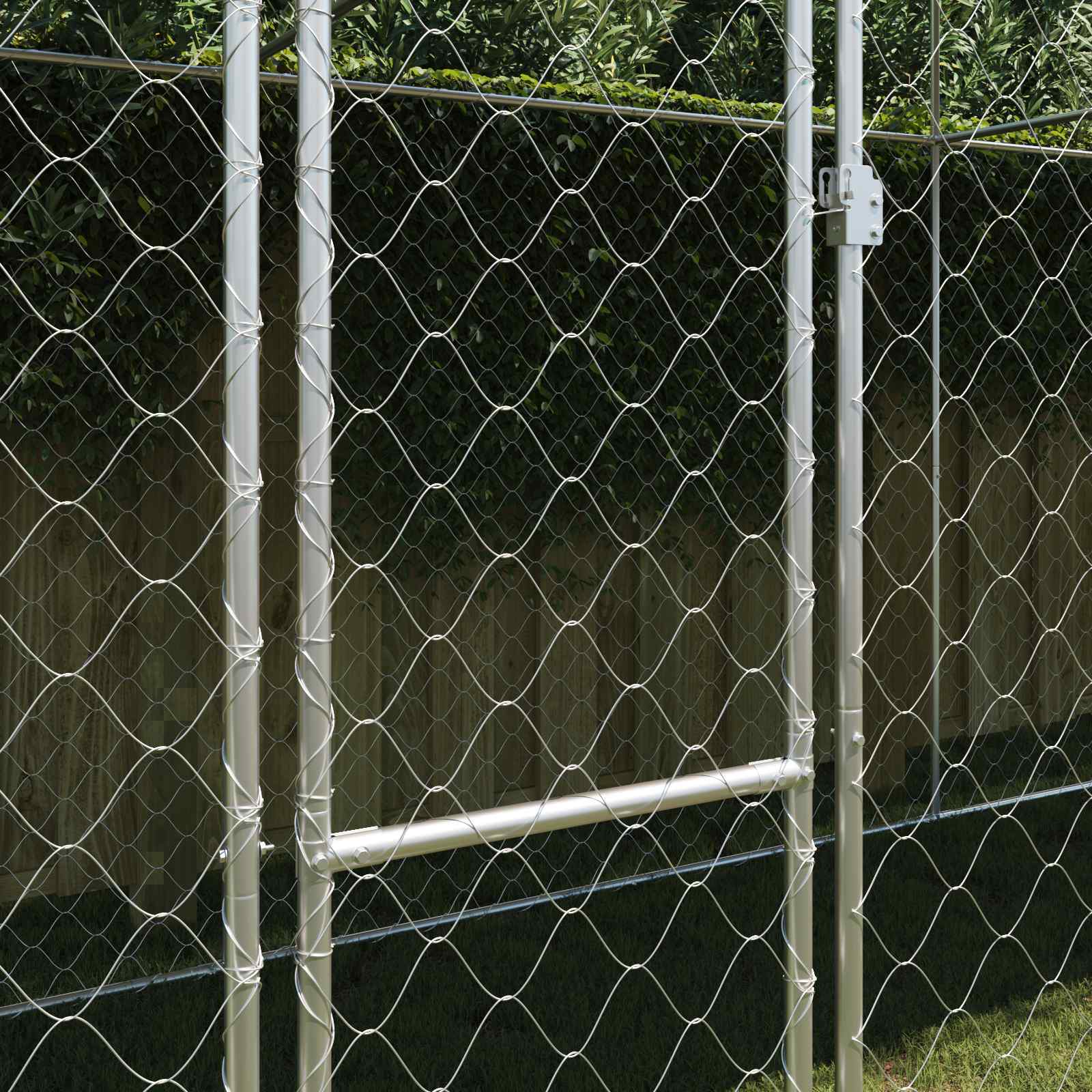 Gabbia per Cani con Tetto Argento 800 x 200 x 256 cm | homemem39