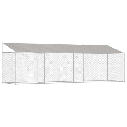 Gabbia per Cani con Tetto Argento 800 x 200 x 256 cm | homemem39
