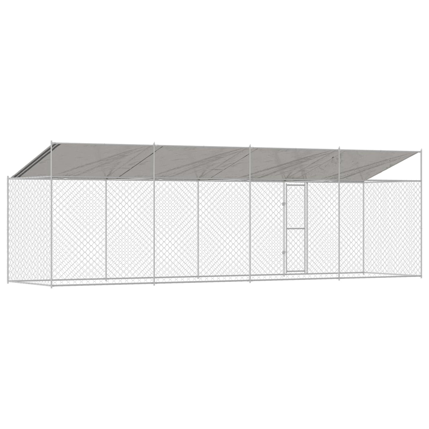 Gabbia per Cani con Tetto Argento 800 x 200 x 256 cm | homemem39
