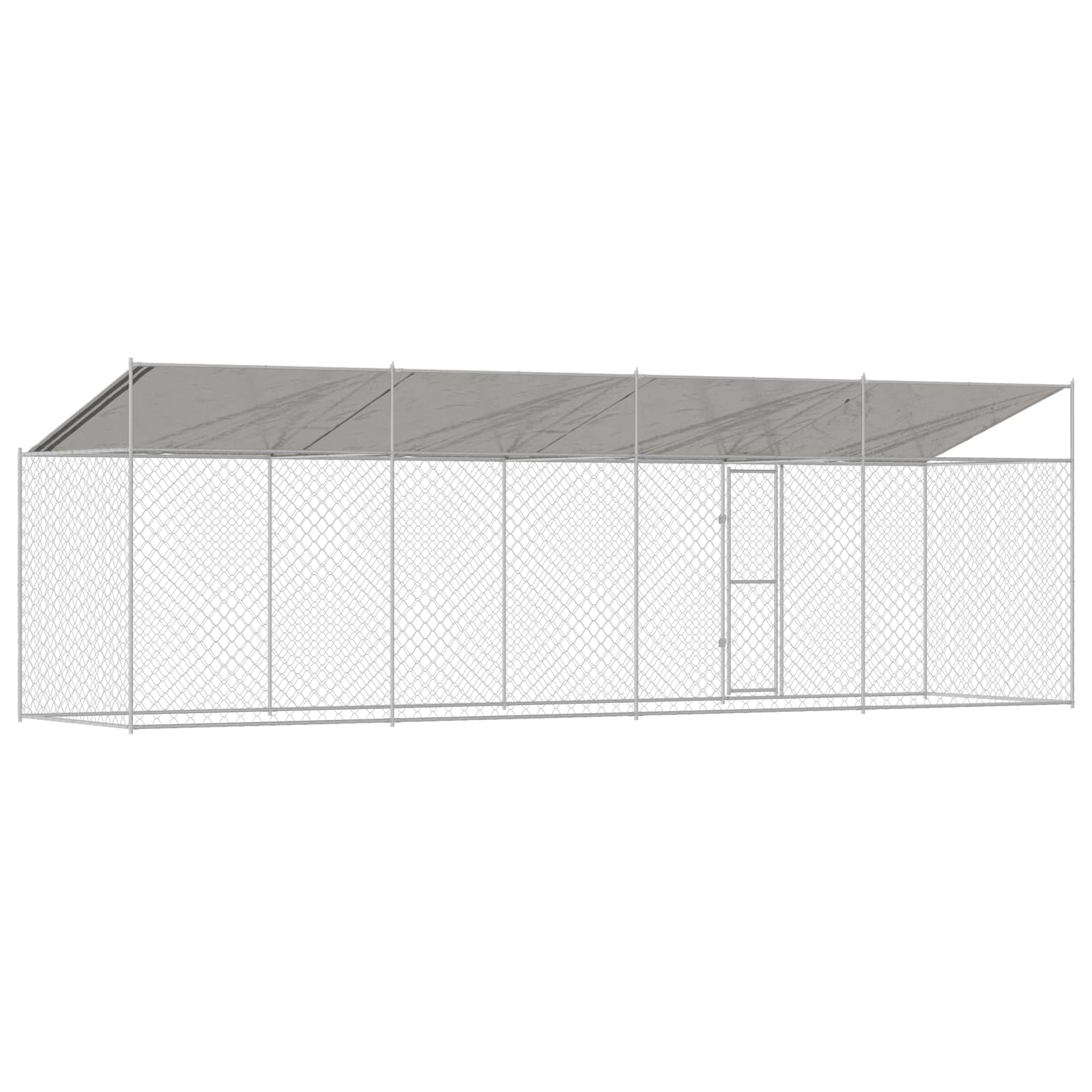 Gabbia per Cani con Tetto Argento 800 x 200 x 256 cm | homemem39