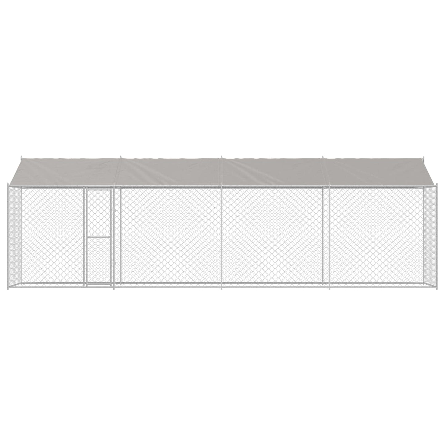 Gabbia per Cani con Tetto Argento 800 x 200 x 256 cm | homemem39