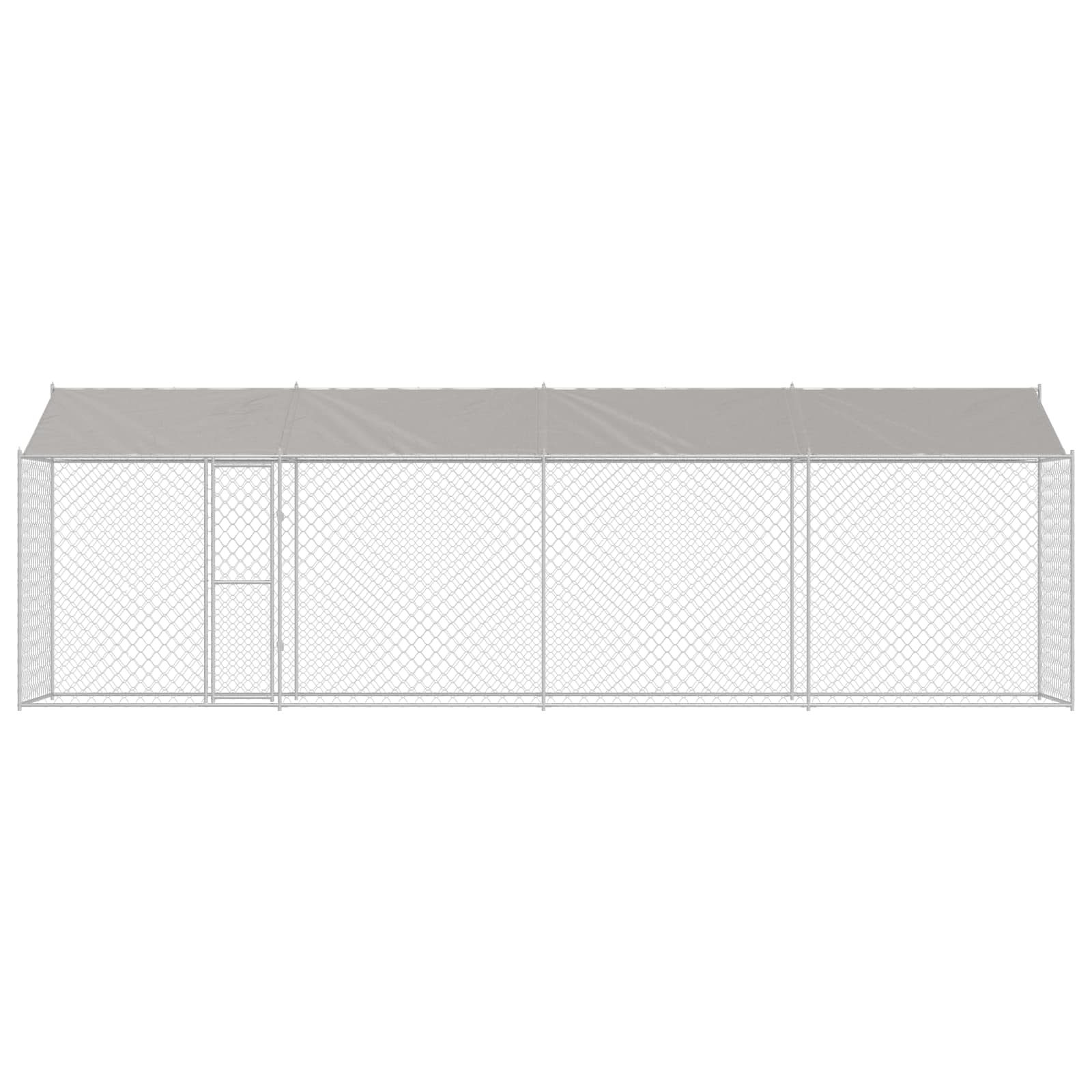 Gabbia per Cani con Tetto Argento 800 x 200 x 256 cm | homemem39