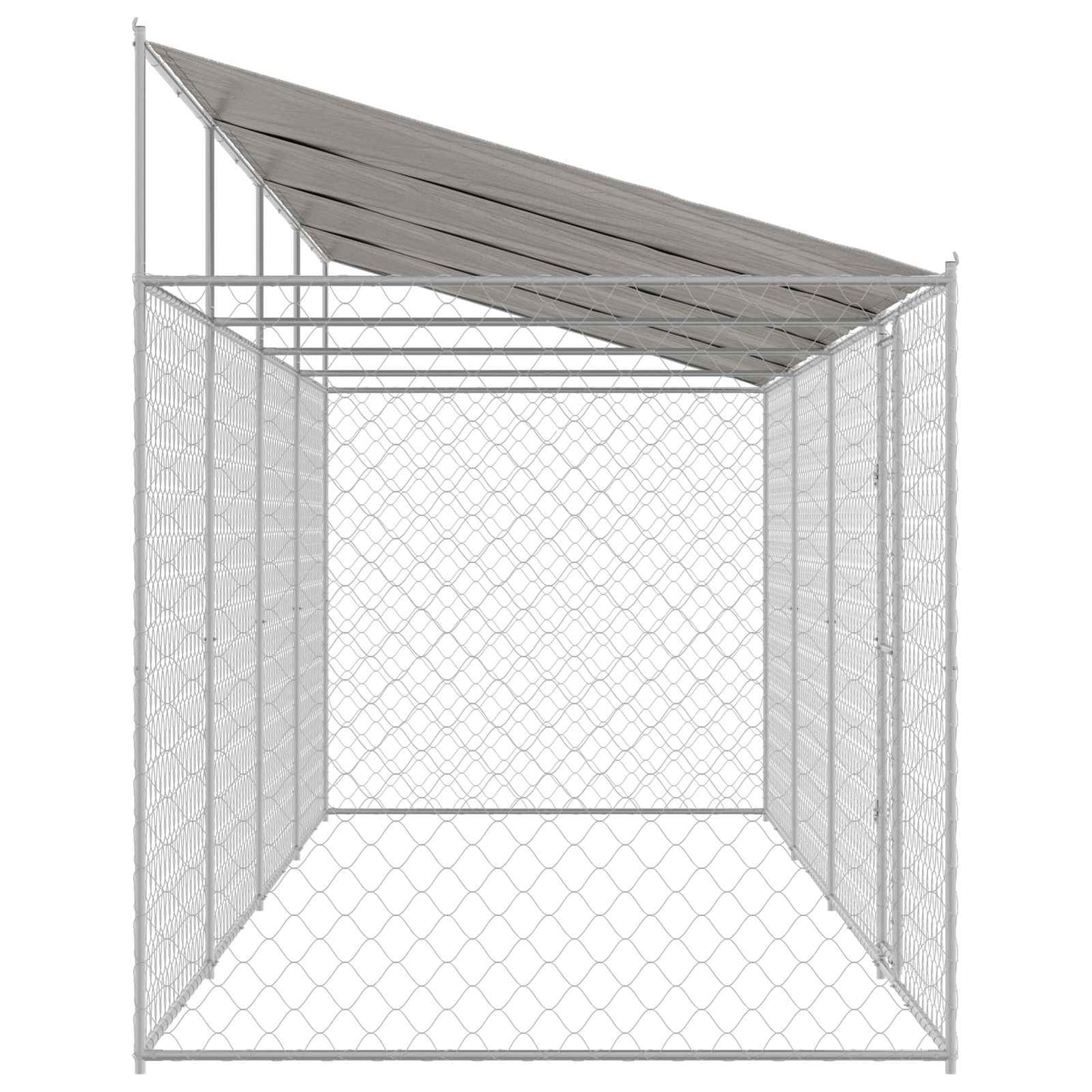Gabbia per Cani con Tetto Argento 800 x 200 x 256 cm | homemem39
