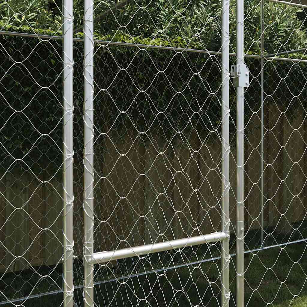 Gabbia per Cani con Tetto Argento 600 x 200 x 256 cm | homemem39