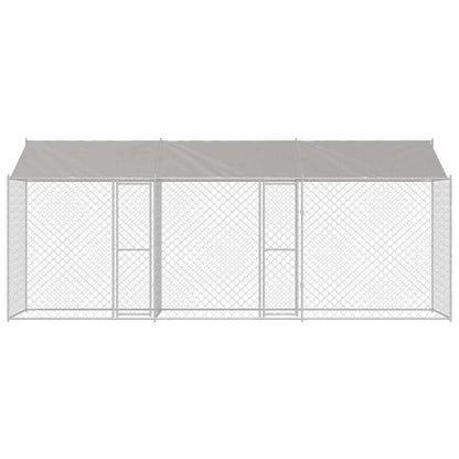 Gabbia per Cani con Tetto Argento 600 x 200 x 256 cm | homemem39