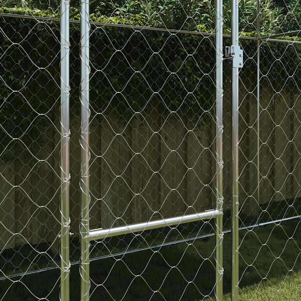Gabbia per Cani con Tetto Argento 800 x 200 x 256 cm | homemem39