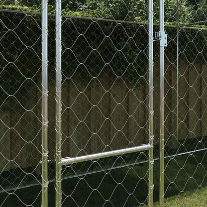 Gabbia per Cani con Tetto Argento 800 x 200 x 256 cm | homemem39